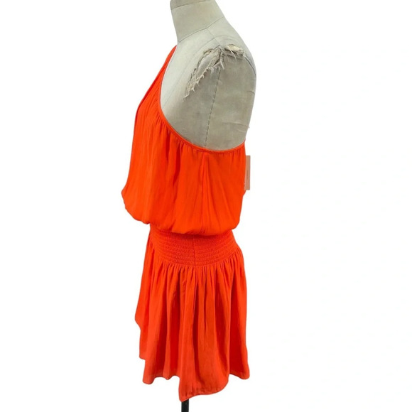 NWT Ramy Brook Leila One Shoulder Smocked Waist Dress Large - Picture 7 of 9